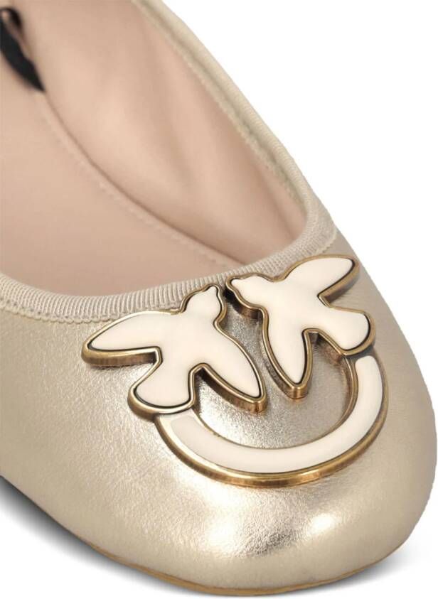 PINKO Gioia Birds ballerina shoes Gold