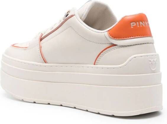 PINKO Greta two-tone platform sneakers Neutrals