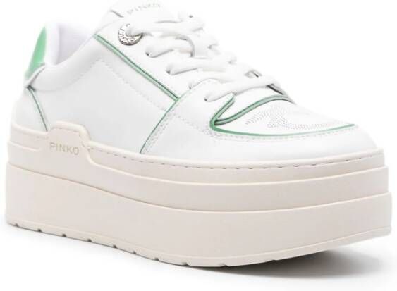 PINKO Greta two-tone platform sneakers White