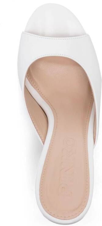 PINKO Janis 90mm leather mules White