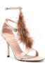 PINKO Janis 95mm feather-detail sandals Neutrals - Thumbnail 2