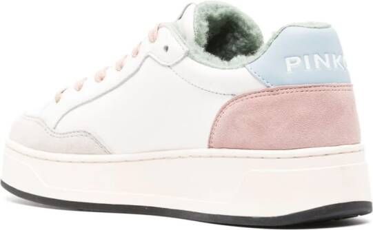 PINKO Love Birds-embossed sneakers White