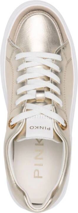PINKO Love Birds-engraved sneakers Gold