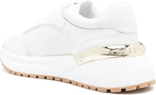 PINKO Love Birds leather sneakers White