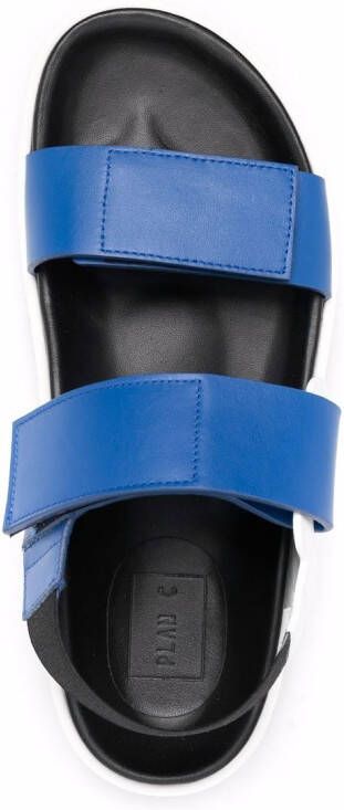Plan C colour-block touch-strap sandals Blue