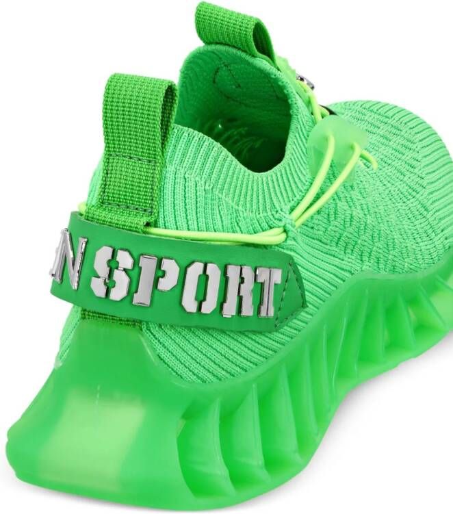 Plein Sport Runner knitted sneakers Green