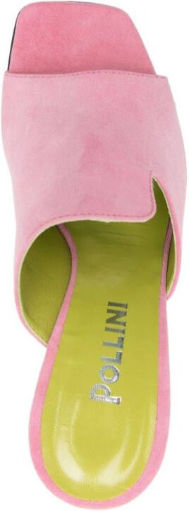 Pollini 105mm suede mules Pink