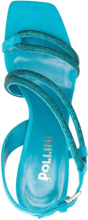 Pollini 95mm crystal-embellished sandals Blue