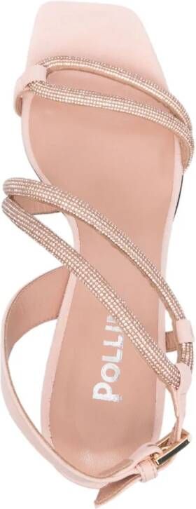Pollini Bling 75mm leather sandals Pink