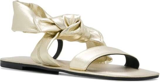 Pollini bow detail flat sandals Gold
