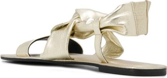 Pollini bow detail flat sandals Gold