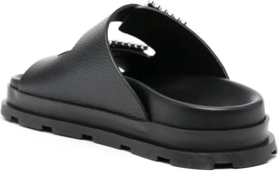 Pollini double-strap sandals Black