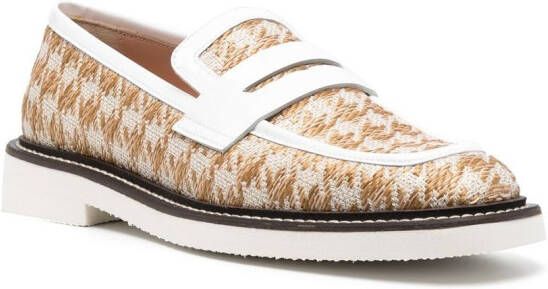 Pollini houndstooth-pattern print loafers Neutrals
