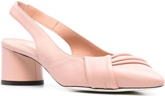 Pollini pointed gathered slingback strap pumps Pink