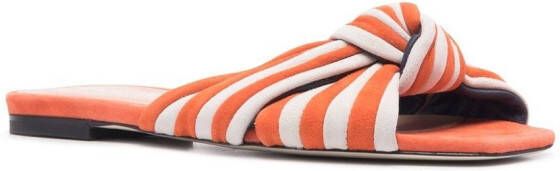 Pollini striped-knot sandals Orange