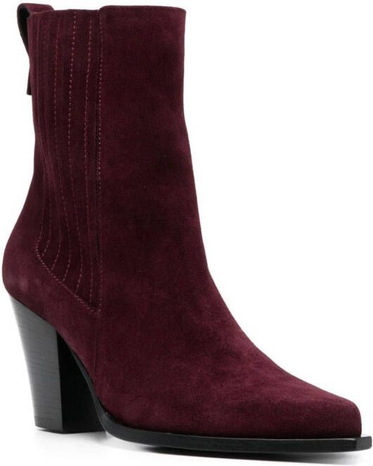 Pollini Texas Flair 80mm suede boots Purple