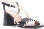Pollini whipstitch-trim braided-strap sandals Black - Thumbnail 2