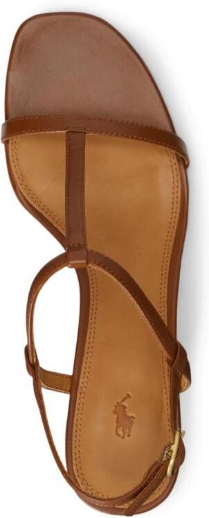Polo Ralph Lauren 40mm kitten-heel leather sandals Brown