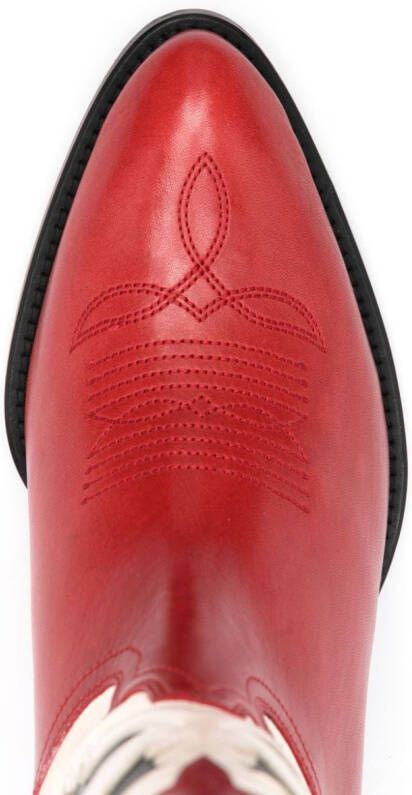 Polo Ralph Lauren 65mm Western leather ankle boots Red