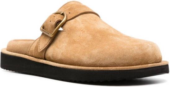 Polo Ralph Lauren buckle-strap suede mules Brown