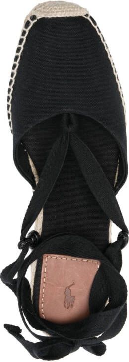 Polo Ralph Lauren canvas wedge espadrilles Black