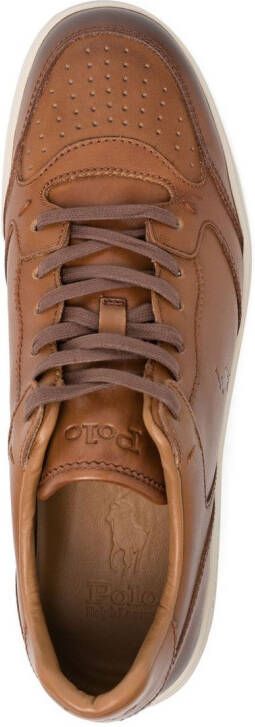 Polo Ralph Lauren debossed logo lace-up sneakers Brown