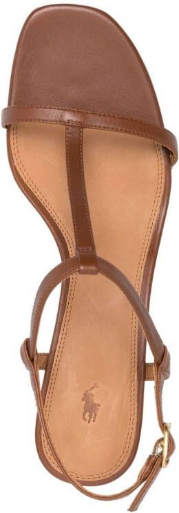 Polo Ralph Lauren leather low-heel sandals Brown