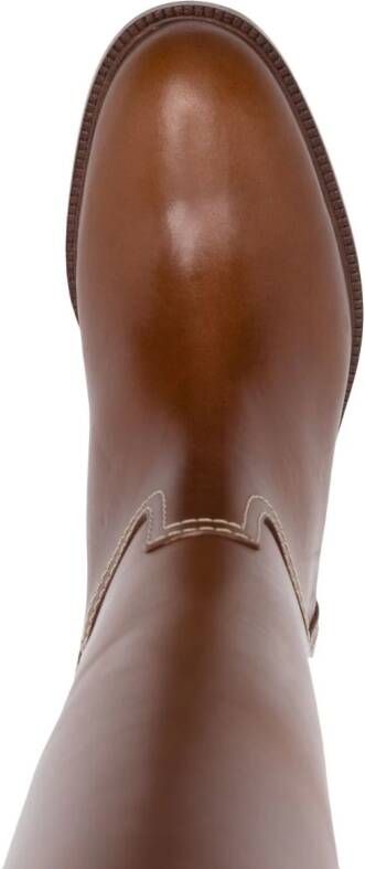 Polo Ralph Lauren leather riding knee boots Brown