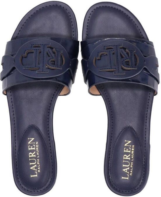 Lauren Ralph Lauren logo-appliqué flat sandals Blue