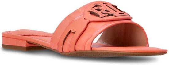 Lauren Ralph Lauren logo-appliqué flat sandals Orange