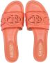 Lauren Ralph Lauren logo-appliqué flat sandals Orange - Thumbnail 4