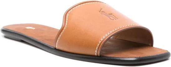 Polo Ralph Lauren logo-debossed leather sandals Brown
