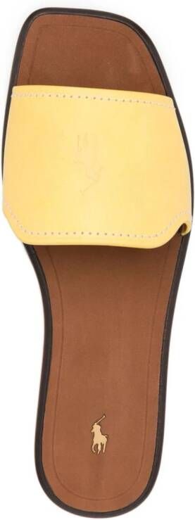Polo Ralph Lauren logo-debossed leather sandals Yellow