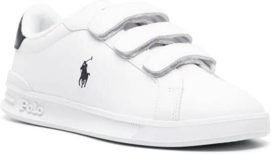 Polo Ralph Lauren logo-embroidered leather sneakers White