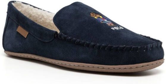 Polo Ralph Lauren logo-embroidered suede slippers Blue