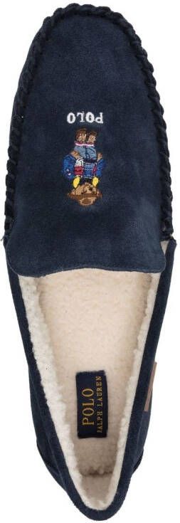 Polo Ralph Lauren logo-embroidered suede slippers Blue
