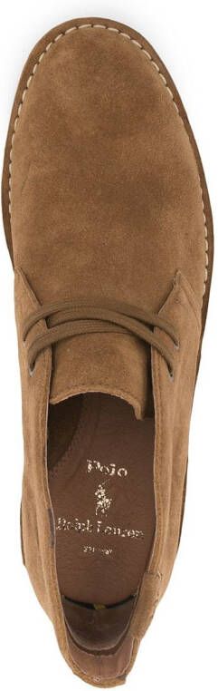 Polo Ralph Lauren logo-patch suede ankle boots Brown