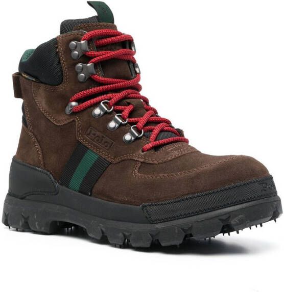 Polo Ralph Lauren panelled lace-up boots Brown
