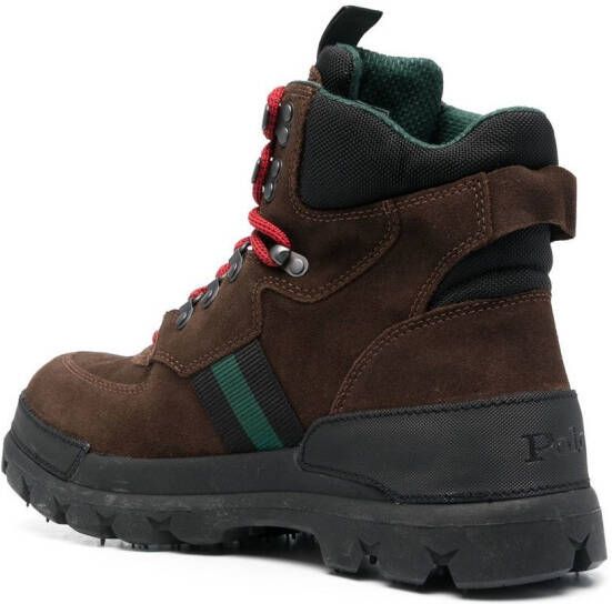 Polo Ralph Lauren panelled lace-up boots Brown