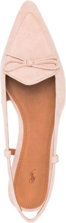 Polo Ralph Lauren pointed-toe suede slingback shoes Pink