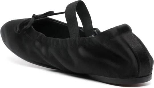 Polo Ralph Lauren satin-finish leather ballerinas Black