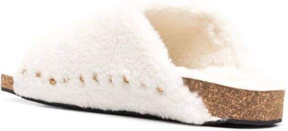 Polo Ralph Lauren slip-on fleece sandals White