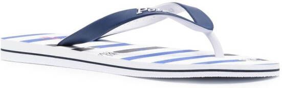 Polo Ralph Lauren striped round-toe flip-flops Blue