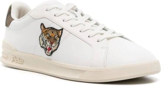 Polo Ralph Lauren tiger-patch leather sneakers White