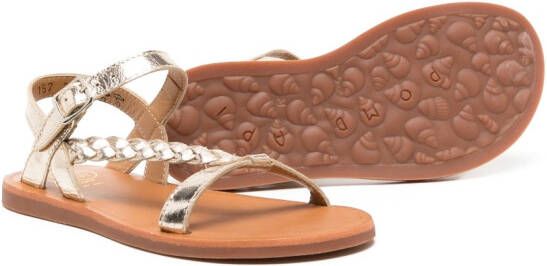 Pom D'api braid-detail sandals Gold