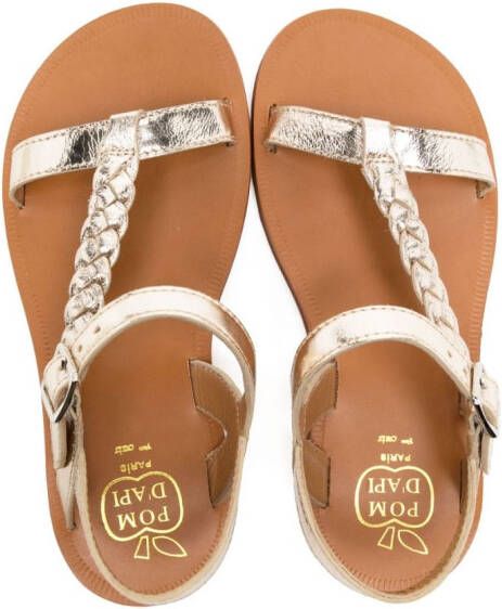 Pom D'api braid-detail sandals Gold
