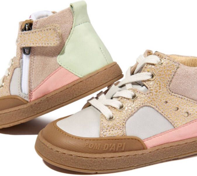 Pom D'api colour-block leather ankle sneakers Neutrals
