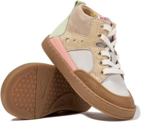 Pom D'api colour-block leather ankle sneakers Neutrals