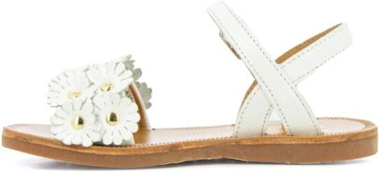 Pom D'api Flower leather sandals White
