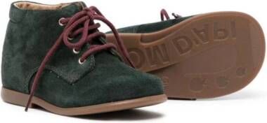 Pom D'api lace-up suede ankle boots Green